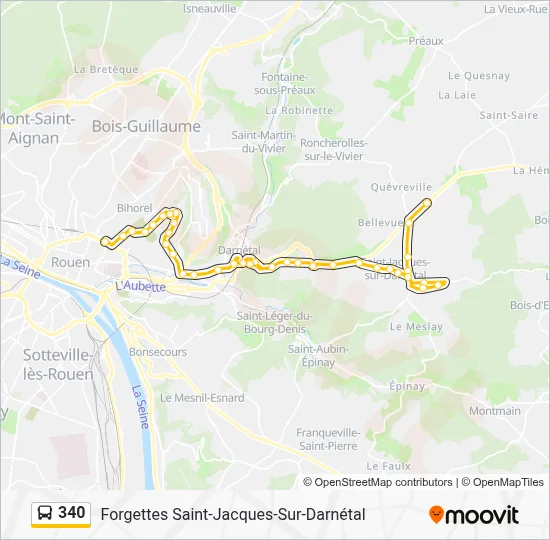 340 Bus Line Map