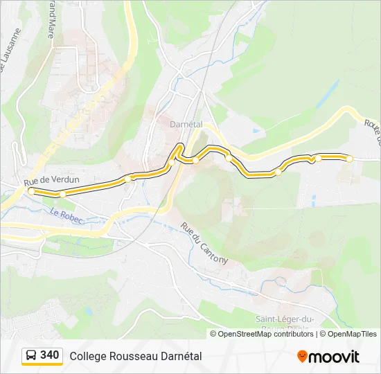340 Bus Line Map