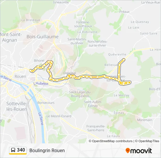 Plan de la ligne 340 de bus