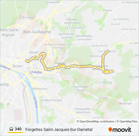 340 Bus Line Map