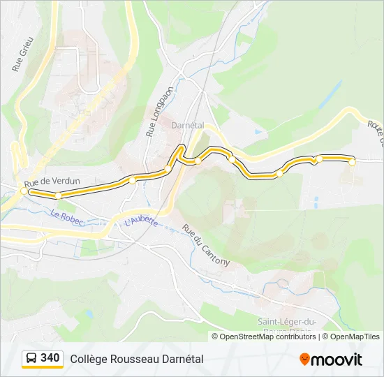 340 Bus Line Map
