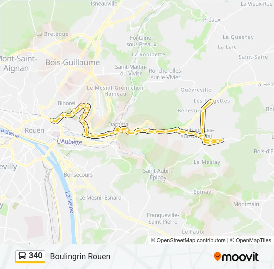 340 Bus Line Map