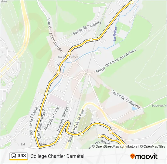 343 Bus Line Map