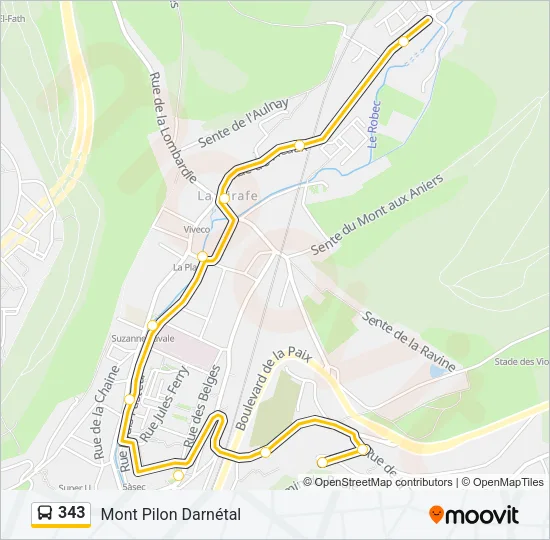 343 Bus Line Map