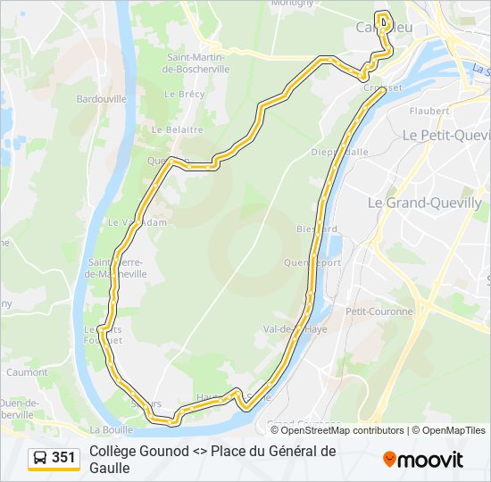 Plan de la ligne 351 de bus