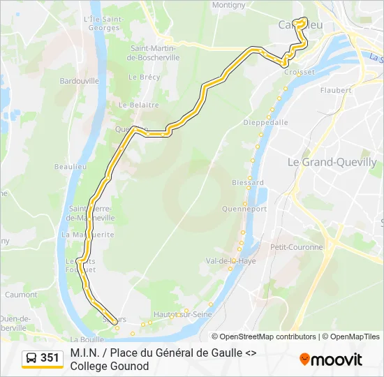 351 Bus Line Map
