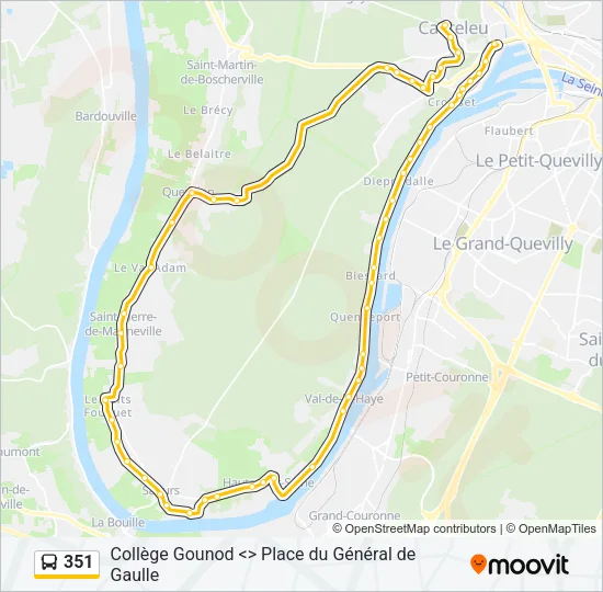 351 Bus Line Map