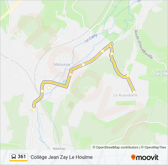 361 Bus Line Map