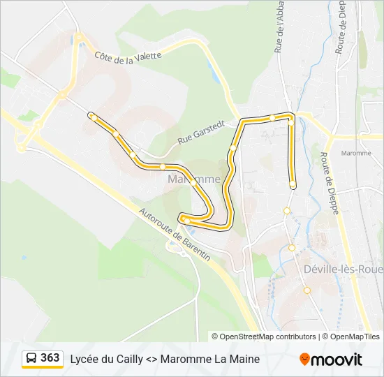 363 Bus Line Map