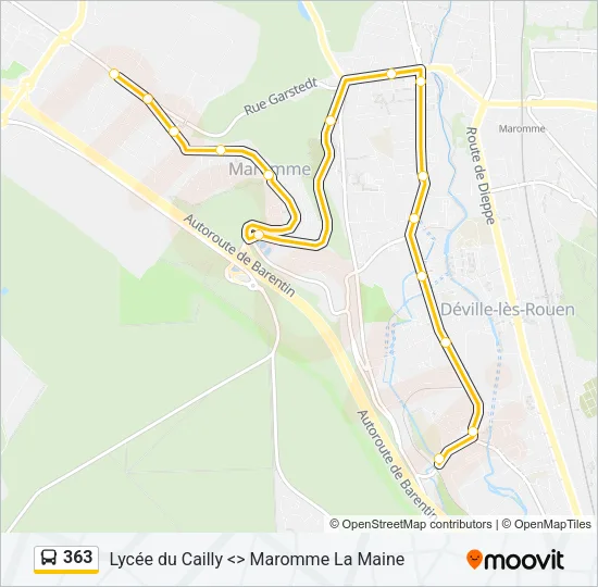 363 Bus Line Map