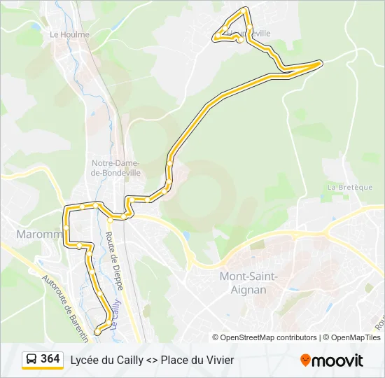 364 Bus Line Map