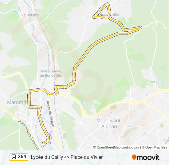 364 Bus Line Map