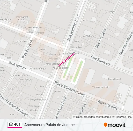 401 Bus Line Map