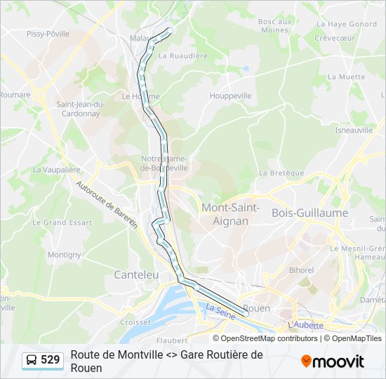 Plan de la ligne 529 de bus