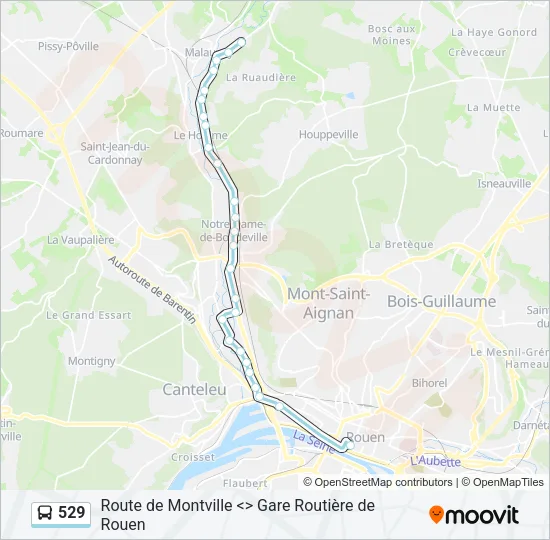 529 Bus Line Map
