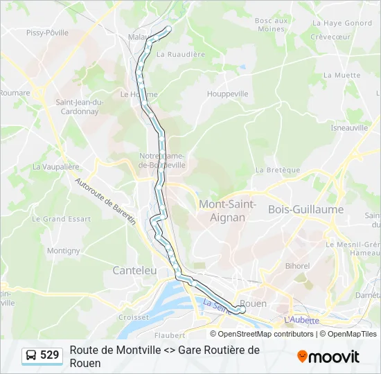529 Bus Line Map