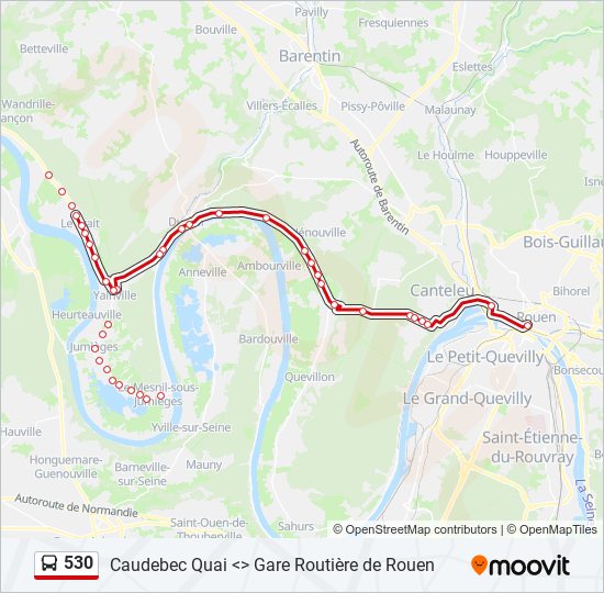 Mapa de 530 de autobús