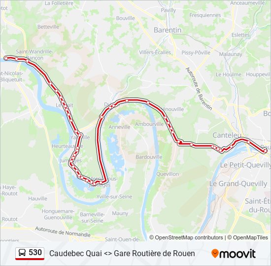 530 bus Line Map