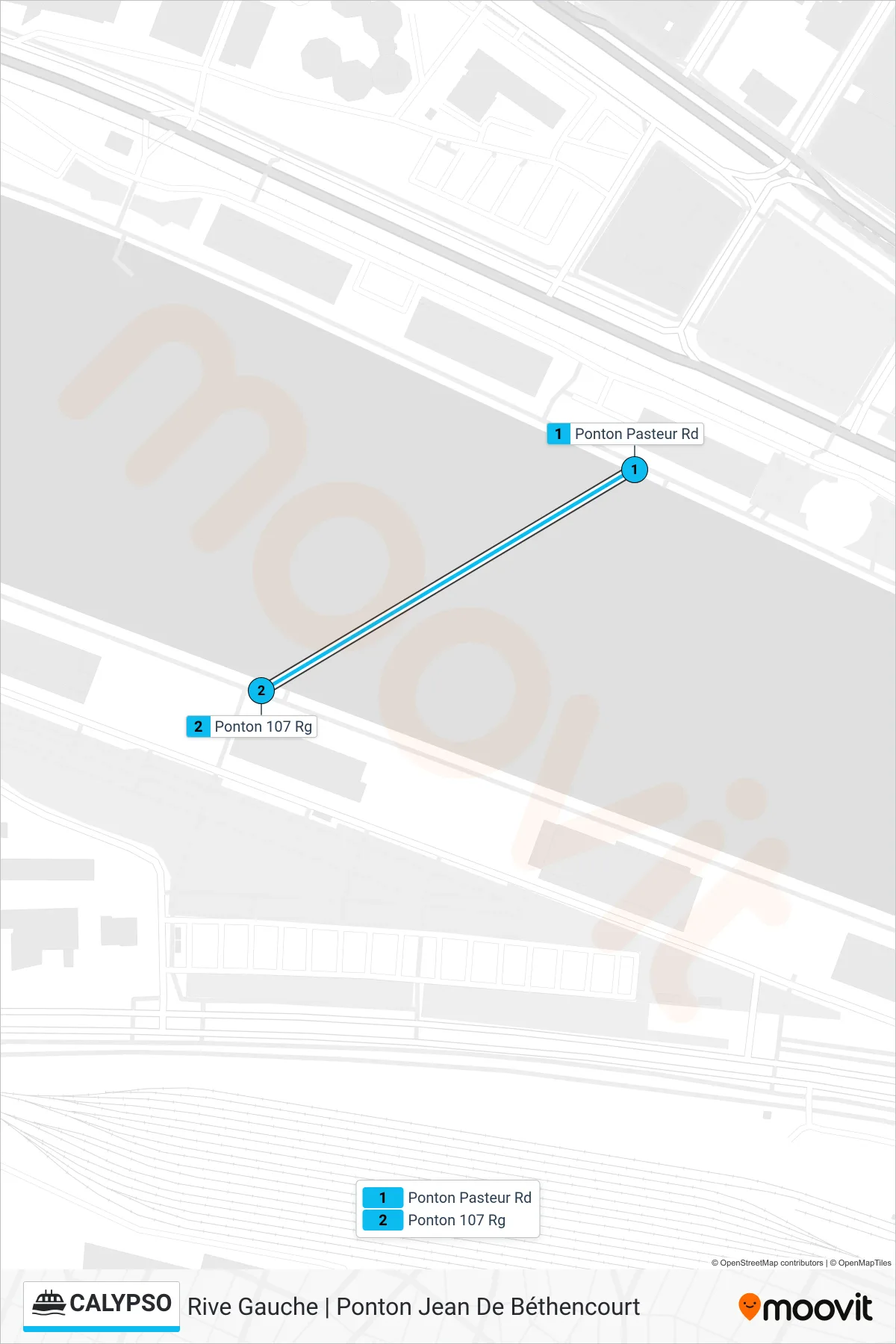 CALYPSO ferry Line (Rive Gauche | Ponton Jean De Béthencourt) route and stops on a map