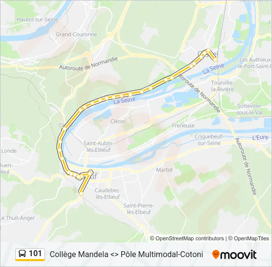 101 Bus Line Map