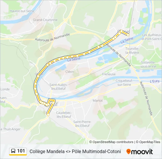 101 Bus Line Map
