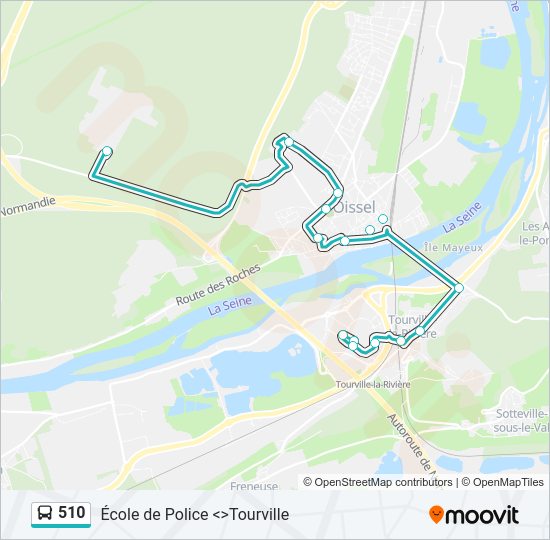 Plan de la ligne 510 de bus