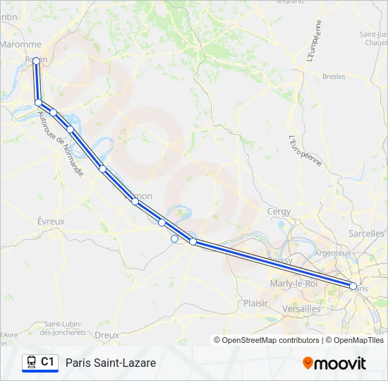 C1 Train Line Map