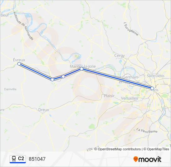 C2 Train Line Map