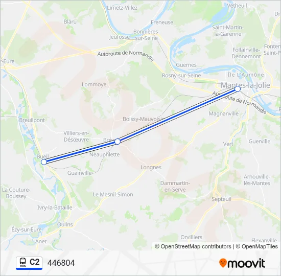 Plan de la ligne C2 de train