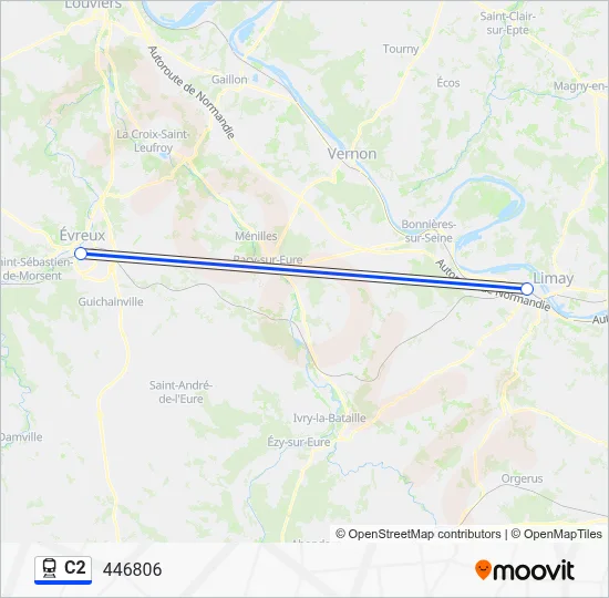 Plan de la ligne C2 de train