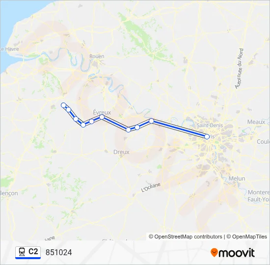 C2 Train Line Map
