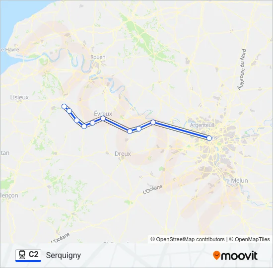 C2 Train Line Map
