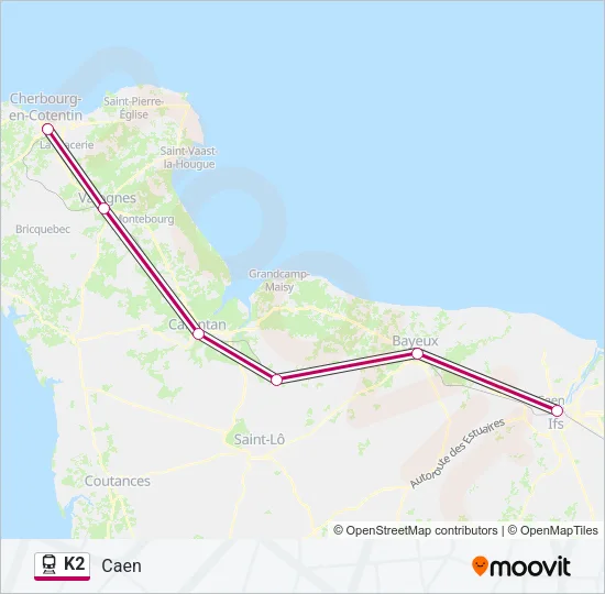 K2 Train Line Map