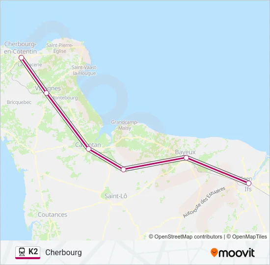 K2 Train Line Map