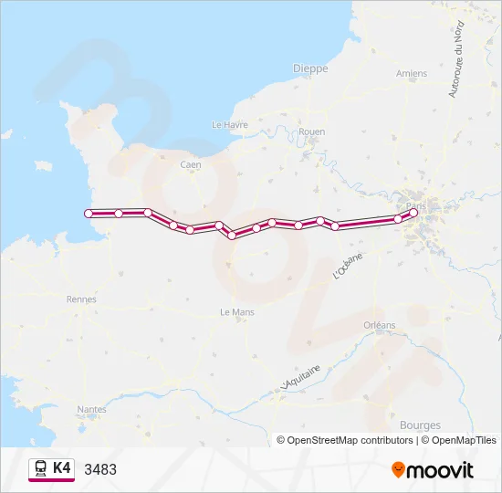 K4 Train Line Map