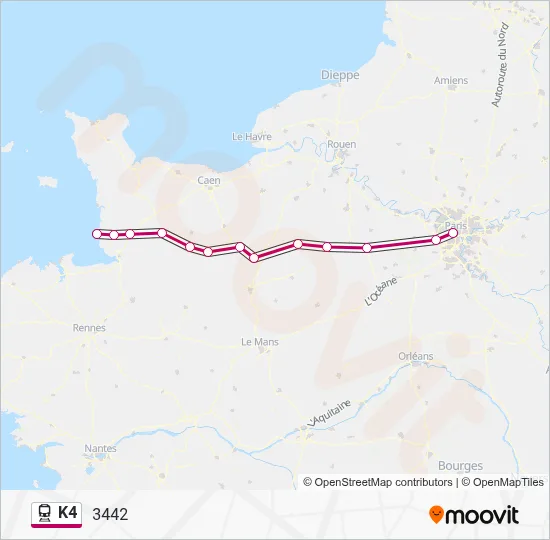 K4 Train Line Map