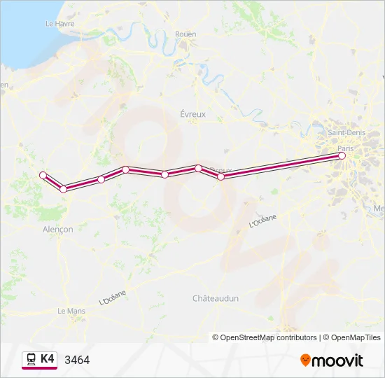 K4 Train Line Map
