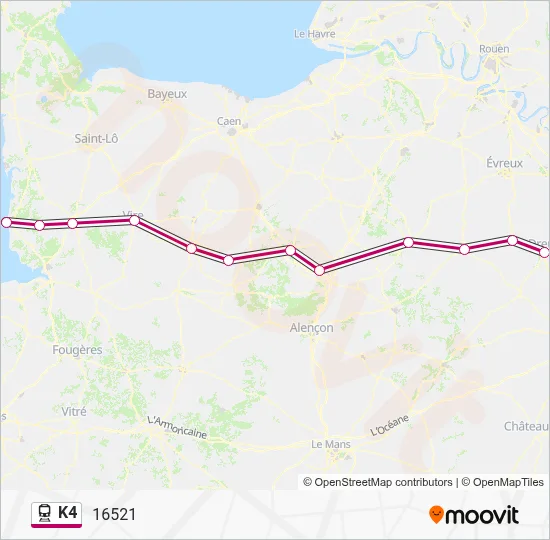 K4 Train Line Map