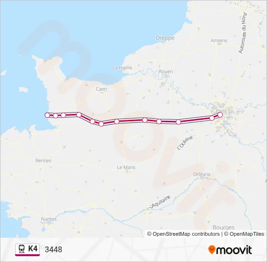 K4 Train Line Map