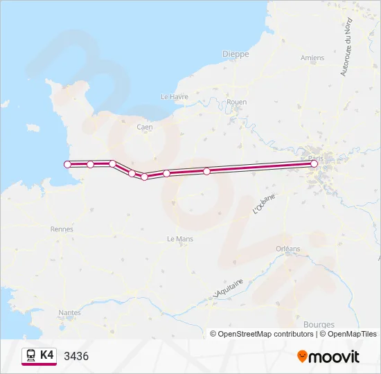 K4 Train Line Map