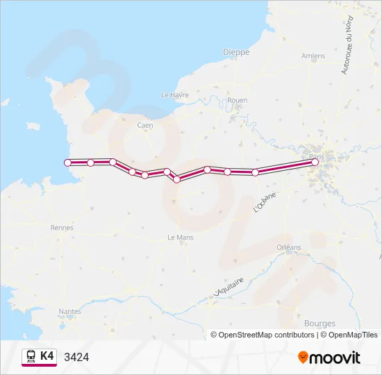 K4 Train Line Map