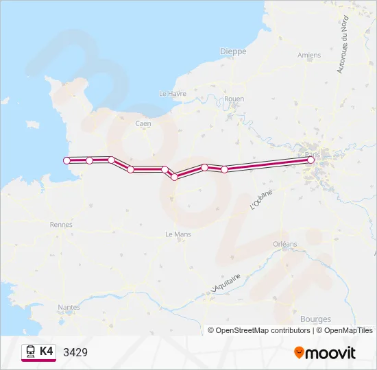K4 Train Line Map