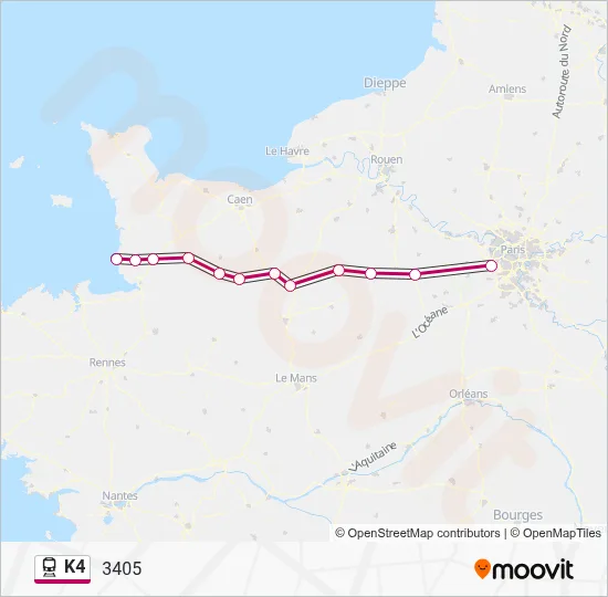 K4 Train Line Map