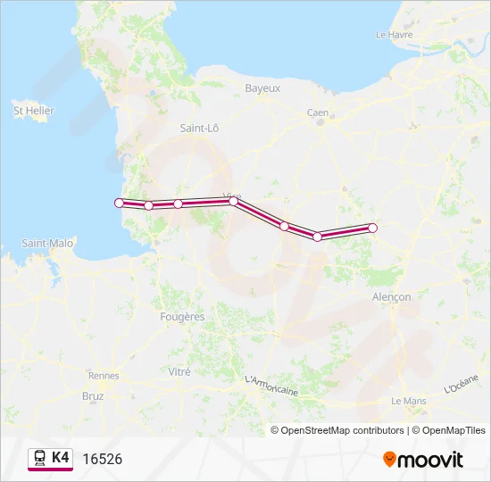 K4 Train Line Map