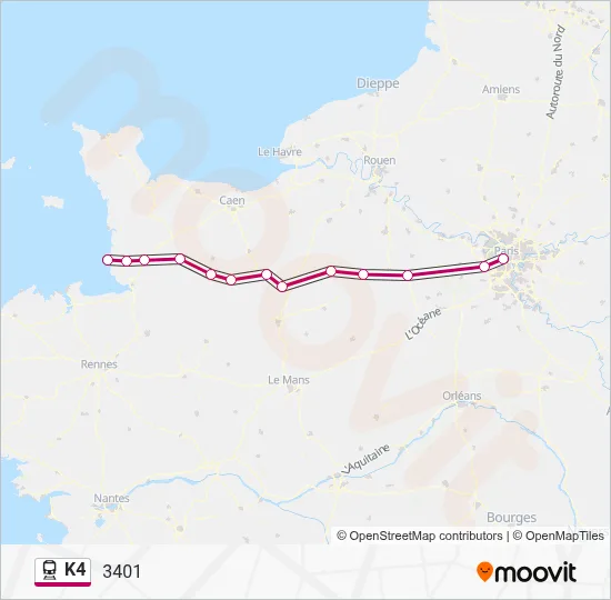 K4 Train Line Map