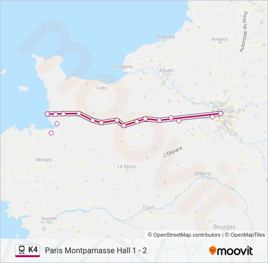 K4 Train Line Map