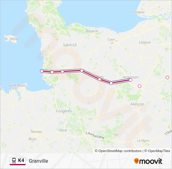 K4 Train Line Map