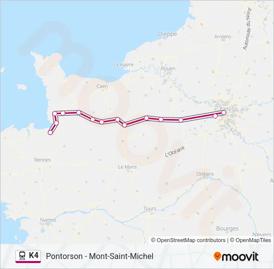 K4 Train Line Map