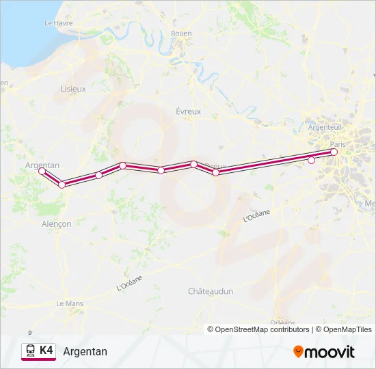 K4 Train Line Map