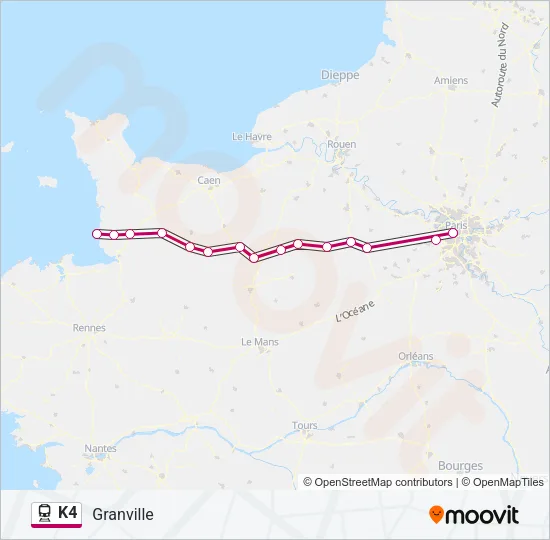 K4 Train Line Map
